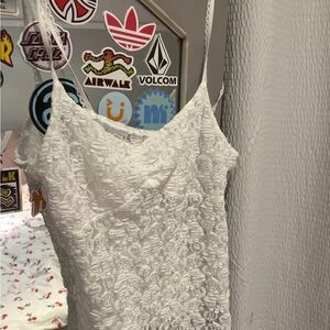 white lace cami top